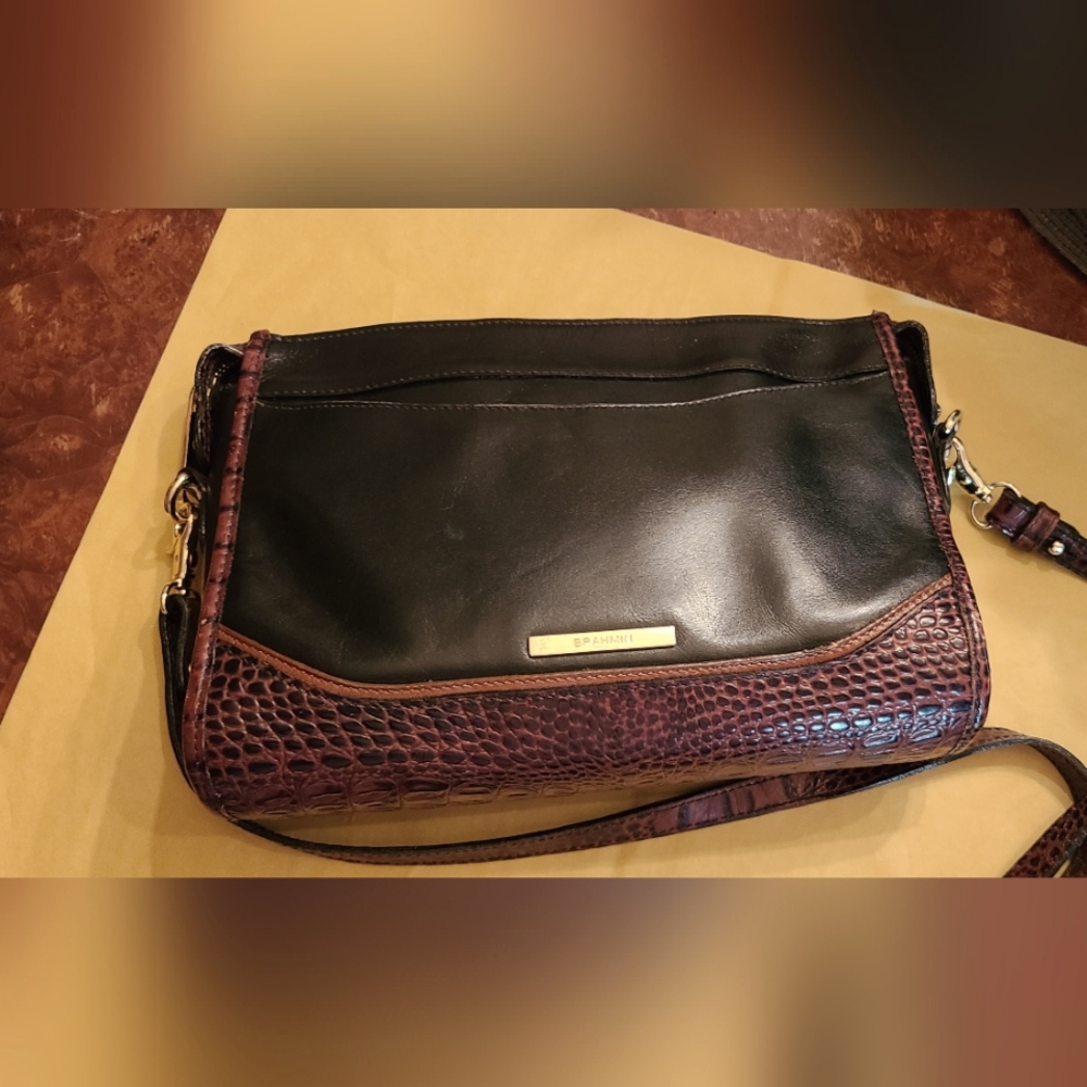 Brahmin vintage Ltd Edition Vault "Baby Basic" black/brown crossbody bag